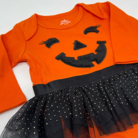 HALLOWEEN COSTUME PUMPKIN LONG SLEEVE TUTU W/ HEAD BAND 0-3 MONTHS - Picture 8 of 8